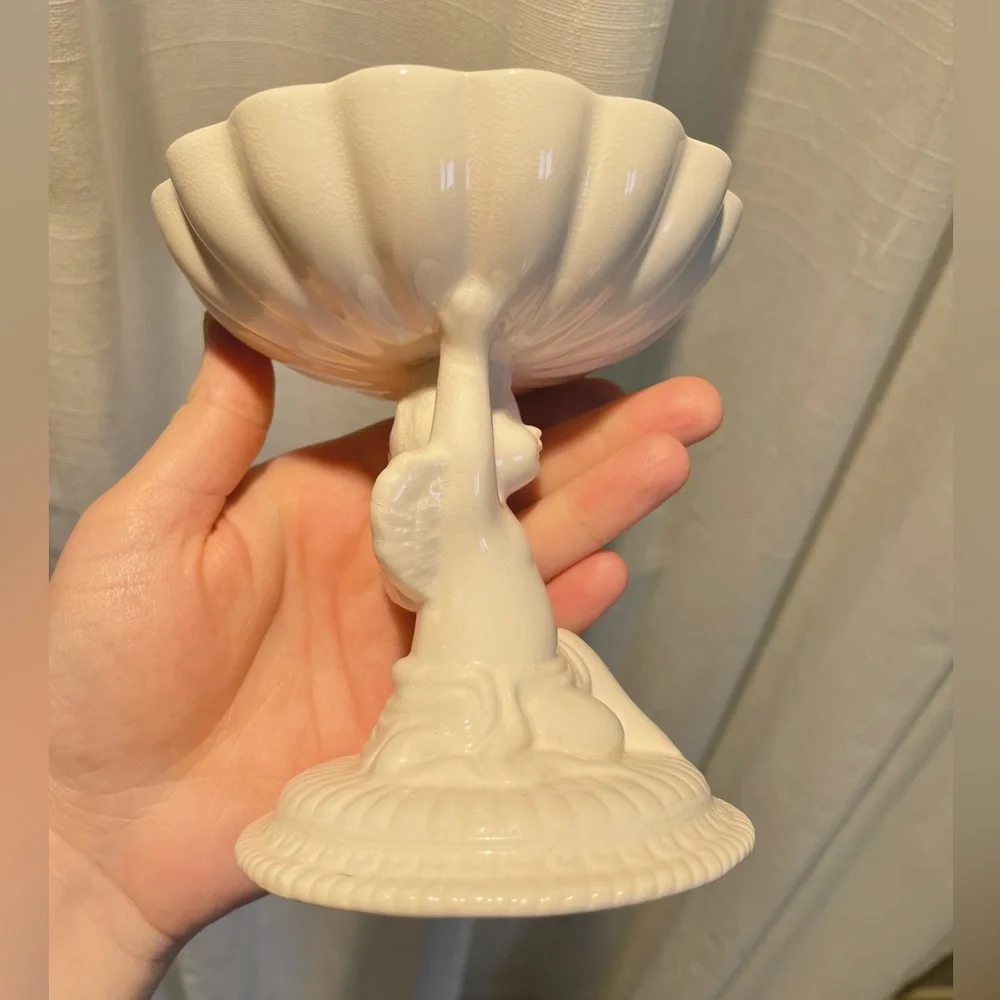 VTG Avon Cherub Soap Dish Holder Ivory White Etherial Bathroom Decor Jewelry